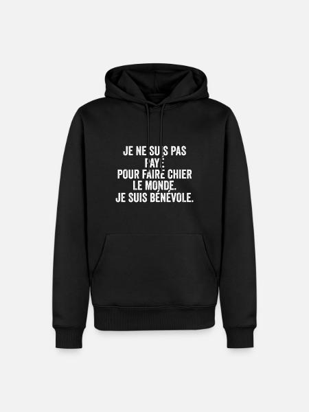 cadeau citation humoristique original drole phrase - Sweat à capuche Premium bio Homme - noir
