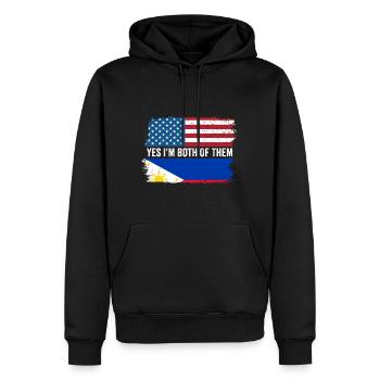 Oui, je suis tous les deux un philippin américain Fil-Am - Sweat à capuche Premium bio Homme - noir - Devant - Nico (187cm)