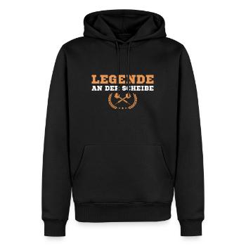 Dart Legende an der Scheibe Dartspieler - Männer Premium Bio Hoodie - Schwarz - Vorne - Nico (187cm)