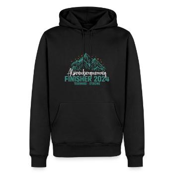 Alpenüberquerung 2024 Tegernsee Sterzing Pilgerweg - Männer Premium Bio Hoodie - Schwarz - Vorne - Nico (187cm)