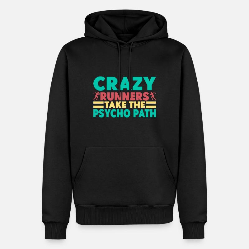 Courir Crazy Runners Marathonien - Sweat à capuche Premium bio Homme - noir