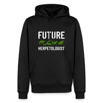 Herpetologie Reptilien Herpetologe Echsen - Männer Premium Bio Hoodie - Schwarz - Vorne - Nico (187cm)
