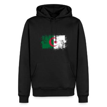 Algérie - Sweat à capuche Premium bio Homme - noir - Devant - Nico (187cm)