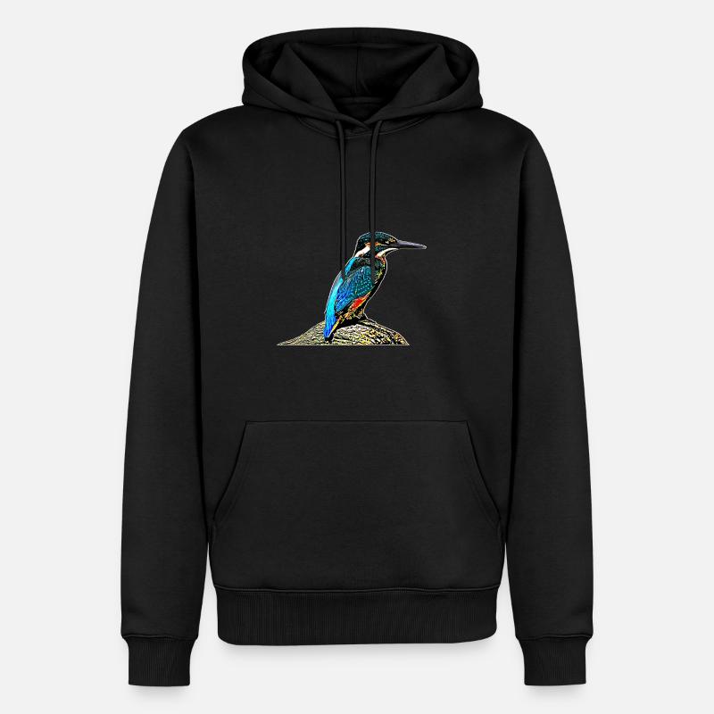 Eisvogel - Männer Premium Bio Hoodie - Schwarz