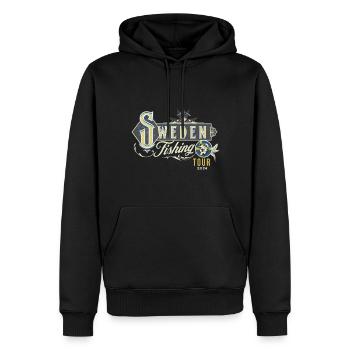 Voyage de pêche en Suède 2024 - Sweat à capuche Premium bio Homme - noir - Devant - Nico (187cm)