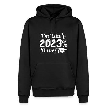 Je suis comme 2023 pour cent terminé - Sweat à capuche Premium bio Homme - noir - Devant - Nico (187cm)