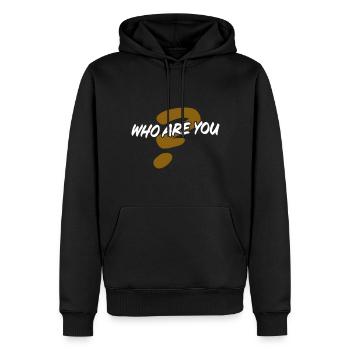 Who are you - Männer Premium Bio Hoodie - Schwarz - Vorne - Nico (187cm)