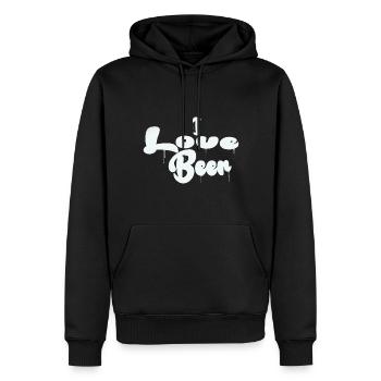 I Love beer - Männer Premium Bio Hoodie - Schwarz - Vorne - Nico (187cm)