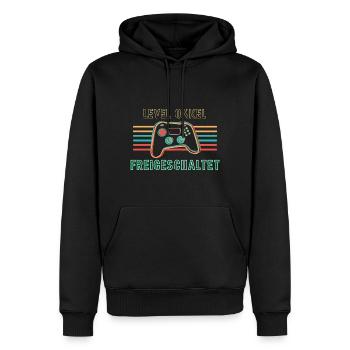 Onkel Level freigeschaltet - Männer Premium Bio Hoodie - Schwarz - Vorne - Nico (187cm)