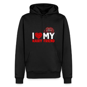 J’aime ma petite amie poilue propriétaire de tarentule - Sweat à capuche Premium bio Homme - noir - Devant - Nico (187cm)