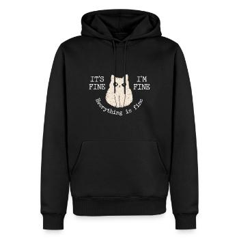Alles ist gut - Mürrisch - Schlechte Laune - Männer Premium Bio Hoodie - Schwarz - Vorne - Nico (187cm)