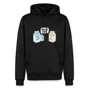 Sojamilch - Soy Milk spanisch - Männer Premium Bio Hoodie - Schwarz - Vorne - Nico (187cm)