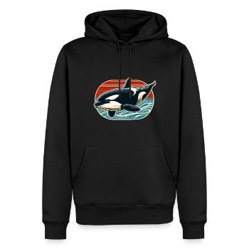 Orque Épaulard - Sweat à capuche Premium bio Homme - noir - Devant - Nico (187cm)