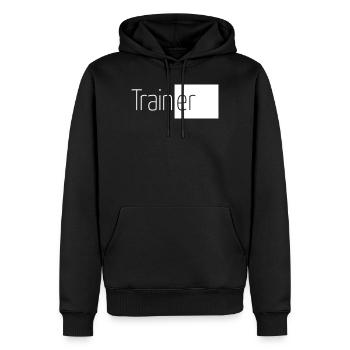 Trainer – Athlete Fitness - Men’s Premium Organic Hoodie - black - Front - Nico (187cm)
