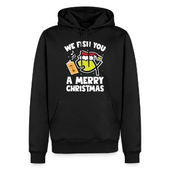 We Fish You A Merry Christmas - Men’s Premium Organic Hoodie - black - Front - Nico (187cm)