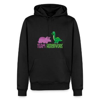 Team Herbivore Vegane Vegetarische - Männer Premium Bio Hoodie - Schwarz - Vorne - Nico (187cm)