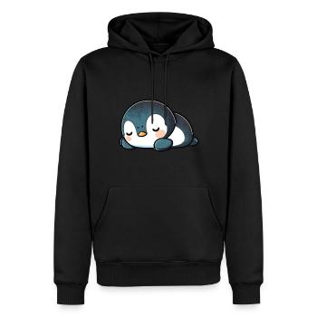 Pinguin Baby - Männer Premium Bio Hoodie - Schwarz - Vorne - Nico (187cm)
