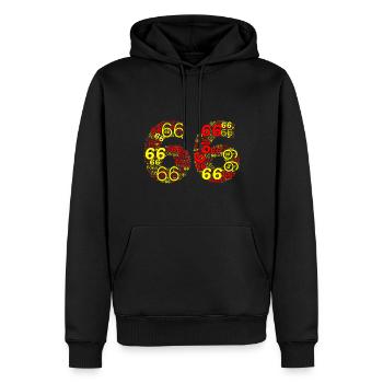 66 Seixanta Six Sang i Or - Sweat à capuche Premium bio Homme - noir - Devant - Nico (187cm)