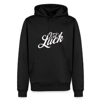 Fets Luck jeu de mots drôle - Sweat à capuche Premium bio Homme - noir - Devant - Nico (187cm)