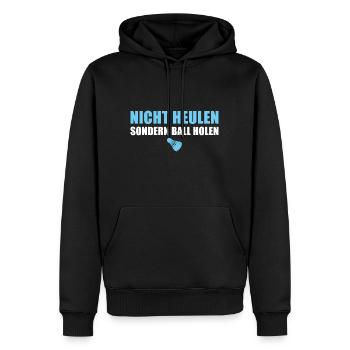 Nicht Heulen sondern Ball holen Badminton - Männer Premium Bio Hoodie - Schwarz - Vorne - Nico (187cm)