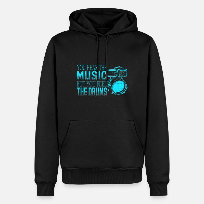 Batterie Batteur Musiciens - Sweat à capuche Premium bio Homme - noir