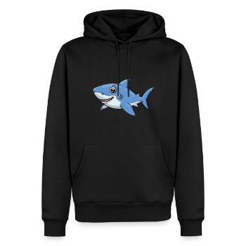 Tier Cartoon Hai - Männer Premium Bio Hoodie - Schwarz - Vorne - Nico (187cm)