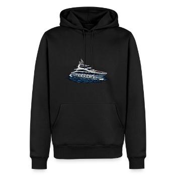 Yacht Ship - Sweat à capuche Premium bio Homme - noir - Devant - Nico (187cm)
