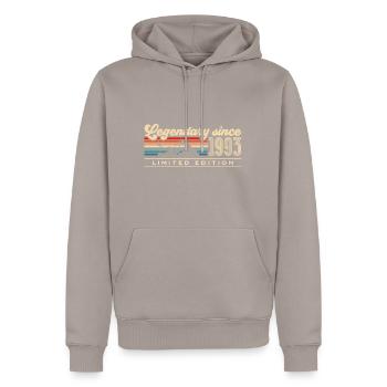 30er Geburtstag Jahrgang 1993 geboren - Männer Premium Bio Hoodie - Taupe - Vorne - Nico (187cm)