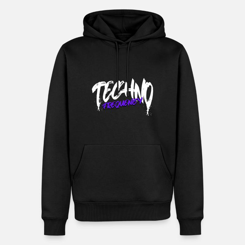 Techno - Sweat à capuche Premium bio Homme - noir