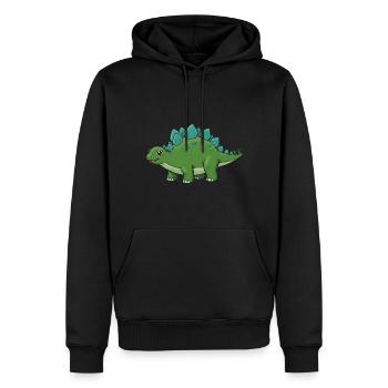 Dino Cartoon Stegosaurus - Männer Premium Bio Hoodie - Schwarz - Vorne - Nico (187cm)