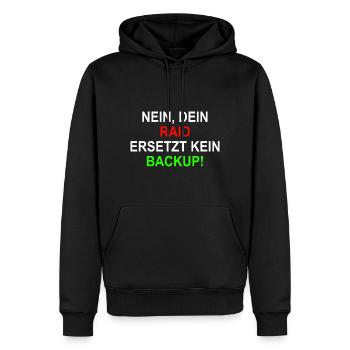 RAID BAckup Systemintegrator - Männer Premium Bio Hoodie - Schwarz - Vorne - Nico (187cm)
