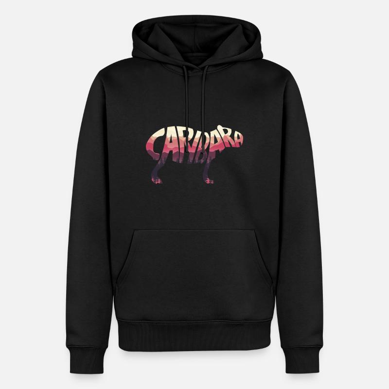 Capybara Silhouette - Männer Premium Bio Hoodie - Schwarz