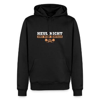 Heul nicht und wirf einfach Dartspieler - Männer Premium Bio Hoodie - Schwarz - Vorne - Nico (187cm)