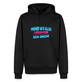 Avant, tout était plus facile, moi aussi - humour disant - Sweat à capuche Premium bio Homme - noir - Devant - Nico (187cm)
