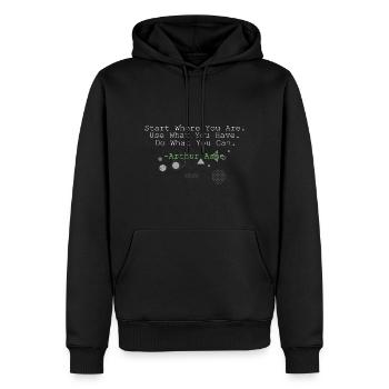 Mindset Start Where You Are Geometric Inspirationa - Men’s Premium Organic Hoodie - black - Front - Nico (187cm)