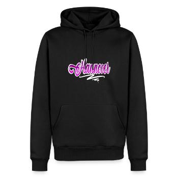 Hannover - Männer Premium Bio Hoodie - Schwarz - Vorne - Nico (187cm)
