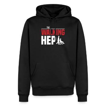 The Walking HEP Heilerziehungspflege Pflegekraft - Männer Premium Bio Hoodie - Schwarz - Vorne - Nico (187cm)