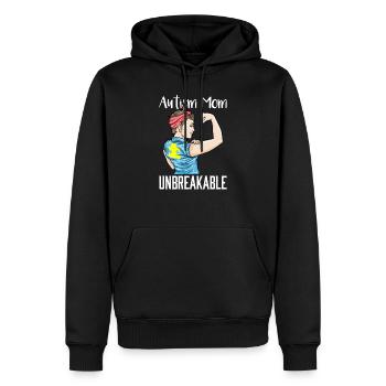 Autisme Maman Incassable Autistic Child Support - Sweat à capuche Premium bio Homme - noir - Devant - Nico (187cm)