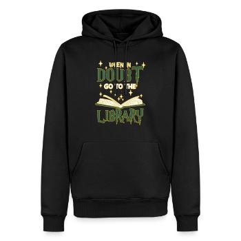 When In Doubt Go To The Library Book Reading - Männer Premium Bio Hoodie - Schwarz - Vorne - Nico (187cm)