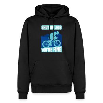 Shut Up Legs You're Fine Funny Cyclist Cycling - Männer Premium Bio Hoodie - Schwarz - Vorne - Nico (187cm)