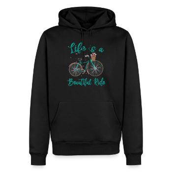Life Is A Beautiful Ride Cycling Cyclist - Sweat à capuche Premium bio Homme - noir - Devant - Nico (187cm)