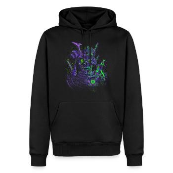 Roboter-Samurai - Männer Premium Bio Hoodie - Schwarz - Vorne - Nico (187cm)