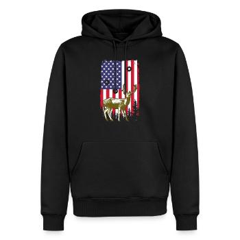 Hunting USA Flag Proud American Hunter Patriotic - Männer Premium Bio Hoodie - Schwarz - Vorne - Nico (187cm)