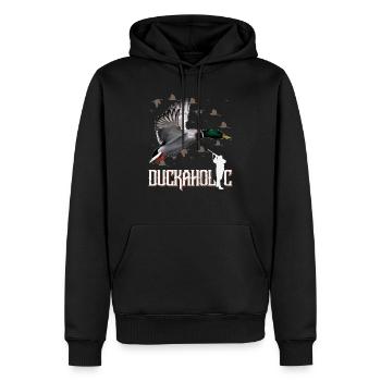 Duckaholic Bird Hunting Duck Hunter Outdoor - Men’s Premium Organic Hoodie - black - Front - Nico (187cm)