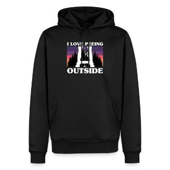 I Love Peeing Outside Camping Camper Outdoor Lover - Men’s Premium Organic Hoodie - black - Front - Nico (187cm)