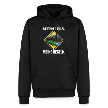 Mein Bus Meine Regeln Schulbus Busfahrer Sprüche - Männer Premium Bio Hoodie - Schwarz - Vorne - Nico (187cm)