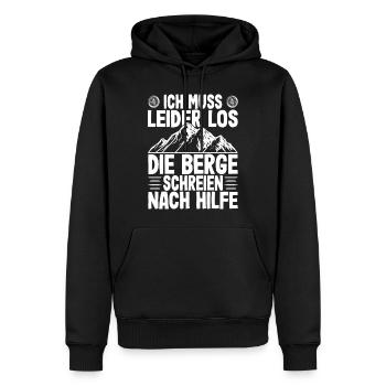 Bergsteiger Wanderer Bergsteigen - Männer Premium Bio Hoodie - Schwarz - Vorne - Nico (187cm)