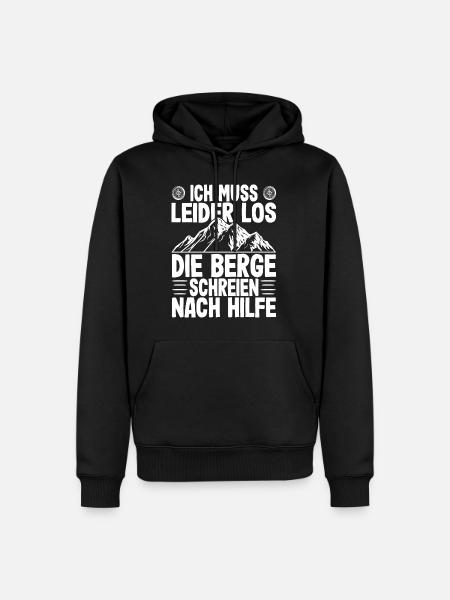 Bergsteiger Wanderer Bergsteigen - Männer Premium Bio Hoodie - Schwarz