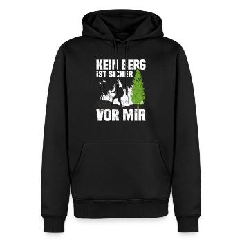 Bergsteiger Wanderer Bergsteigen - Männer Premium Bio Hoodie - Schwarz - Vorne - Nico (187cm)