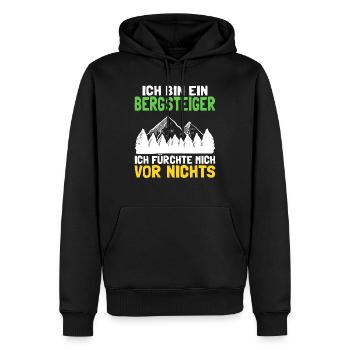 Ich Bin Ein Bergsteiger - Männer Premium Bio Hoodie - Schwarz - Vorne - Nico (187cm)